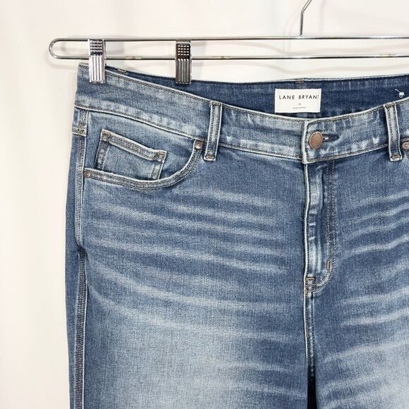 Lane Bryant Plus Size 20 Jeans‎ Ripped Distressed Raw Hem Skinny Stretch 475 - Picture 7 of 13